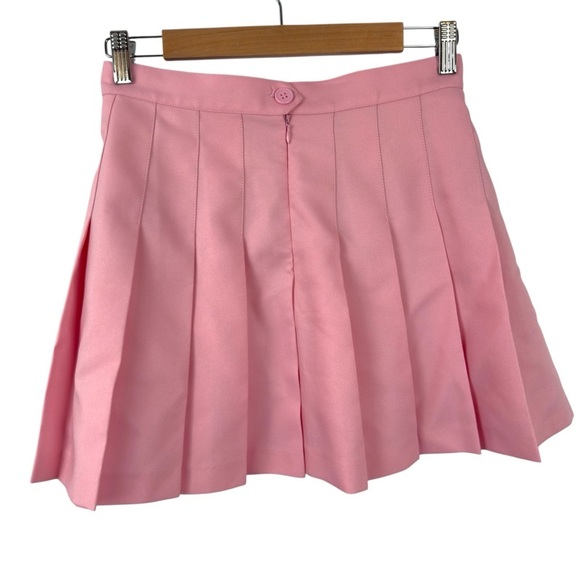 American Apparel Gabardine High-Waist Pleated Tennis Skirt Pink Size Small - Picture 8 of 16